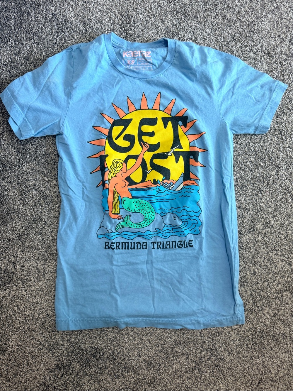 Women’s Light Blue 'Get Lost' Bermuda Triangle Graphic Tee